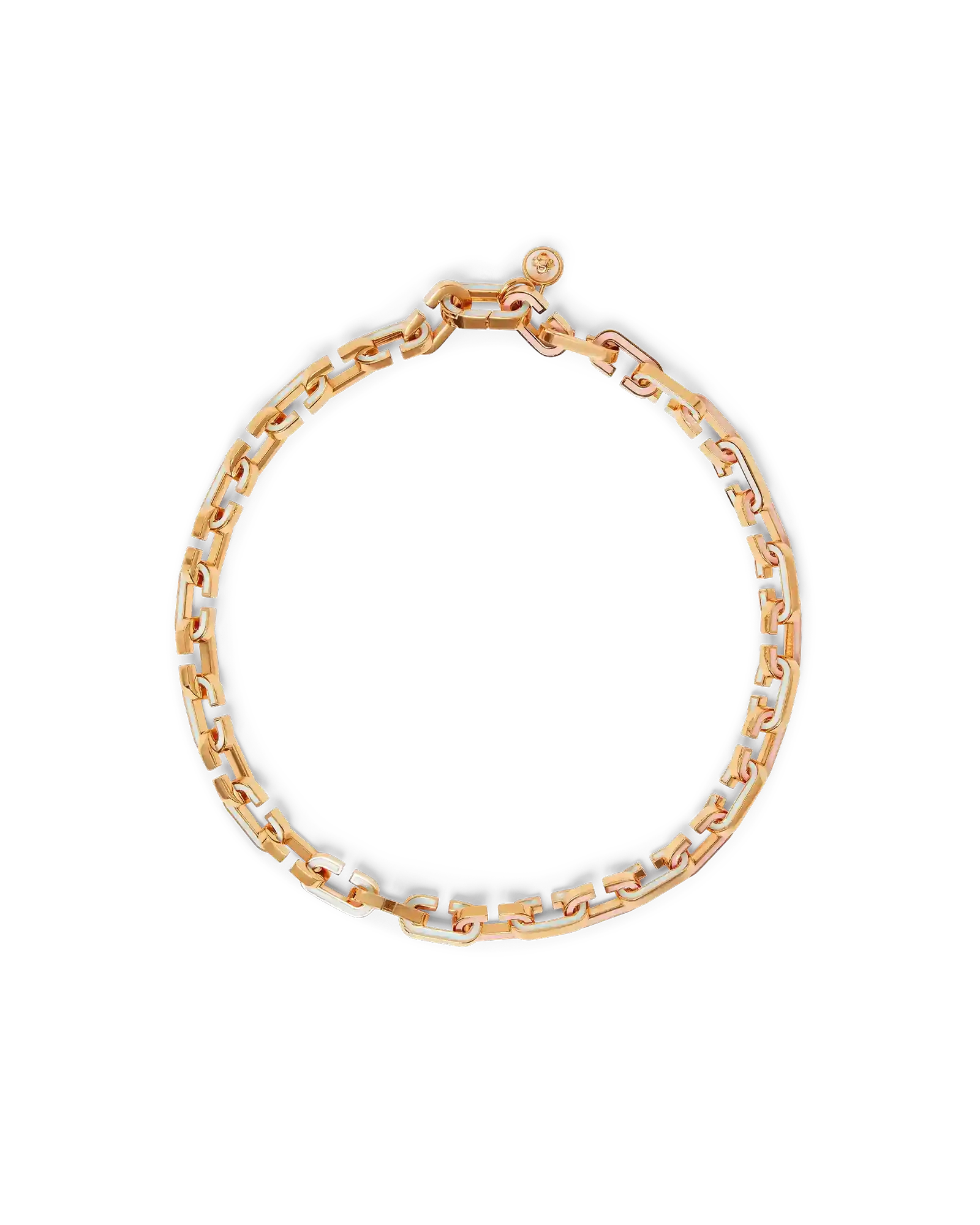 Enamel C Link Necklace