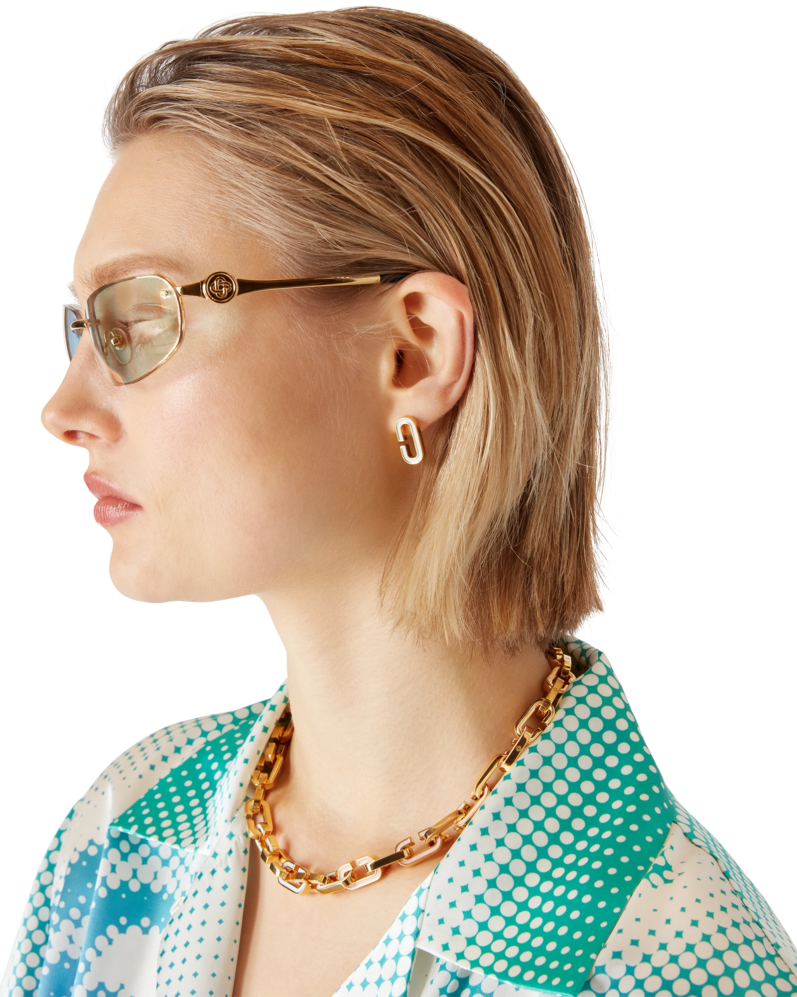 Enamel C Link Necklace