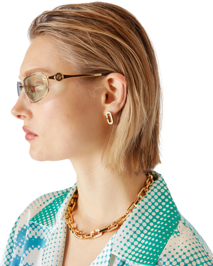 Enamel C Link Necklace