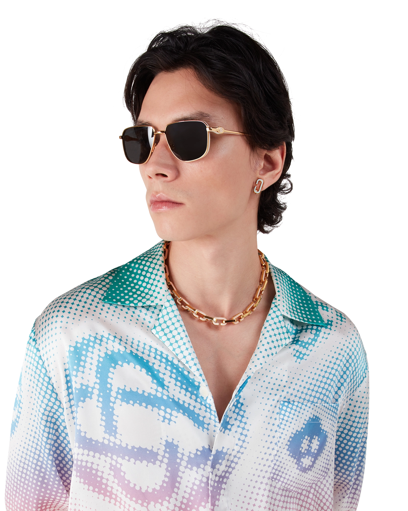 Enamel C Link Necklace