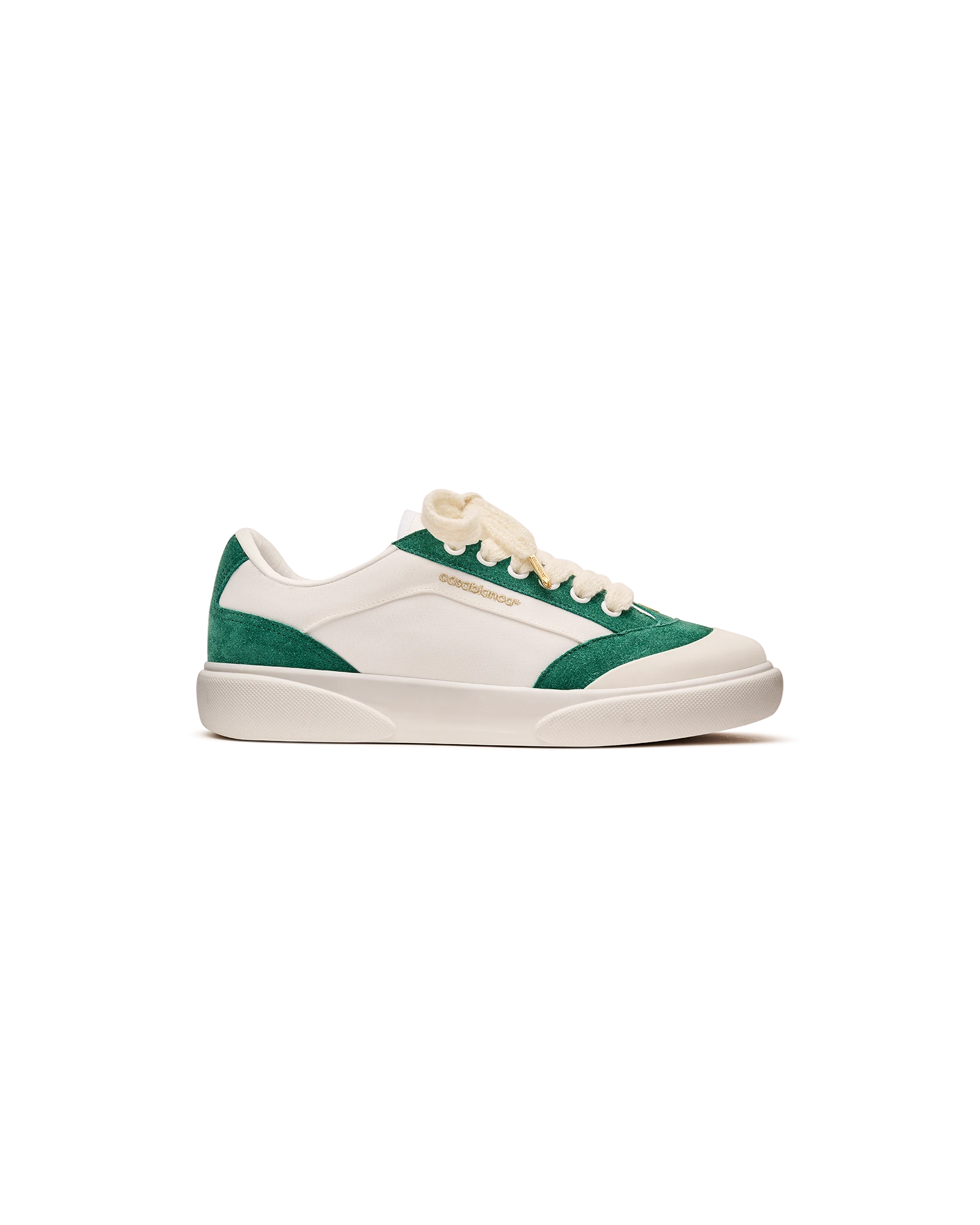 Men's White and Green Del Mar Sneaker