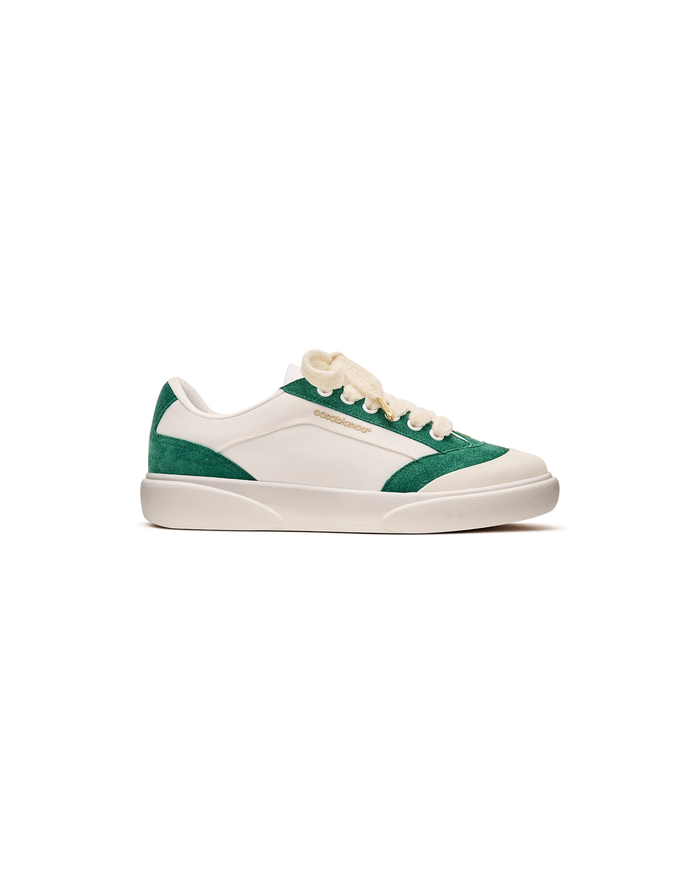 Men's White and Green Del Mar Sneaker