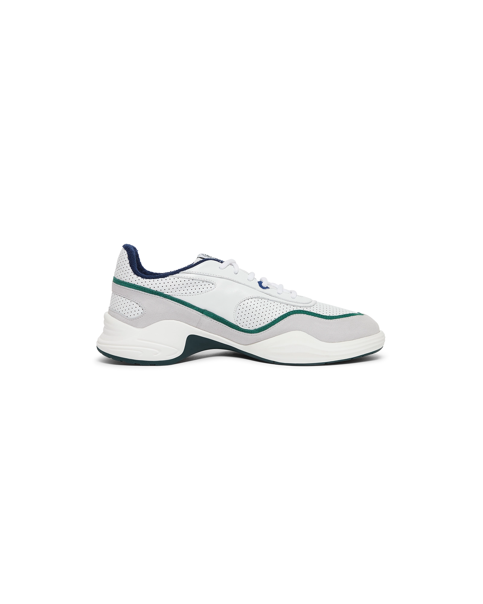 Women's White and Green Court Championship Sneaker