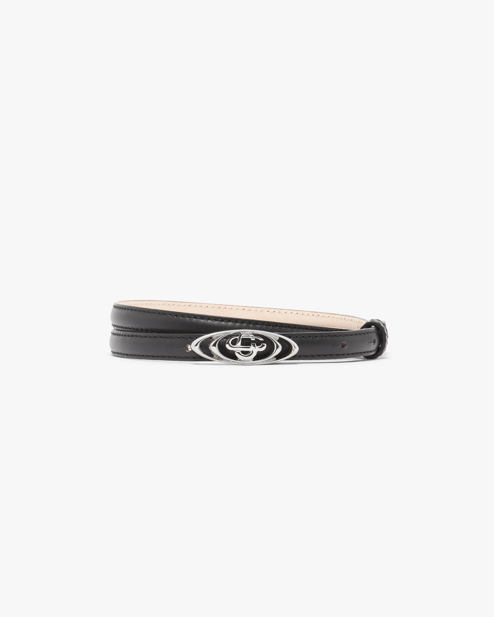 Black Mini Warped Logo Belt