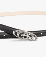 Black Mini Warped Logo Belt