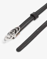 Black Mini Warped Logo Belt