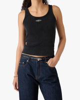 Black Mini Warped Logo Belt