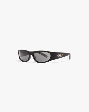 Black Warped Sport Sunglasses