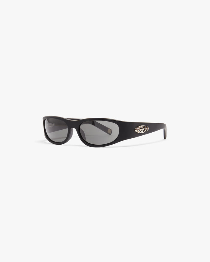 Black Warped Sport Sunglasses