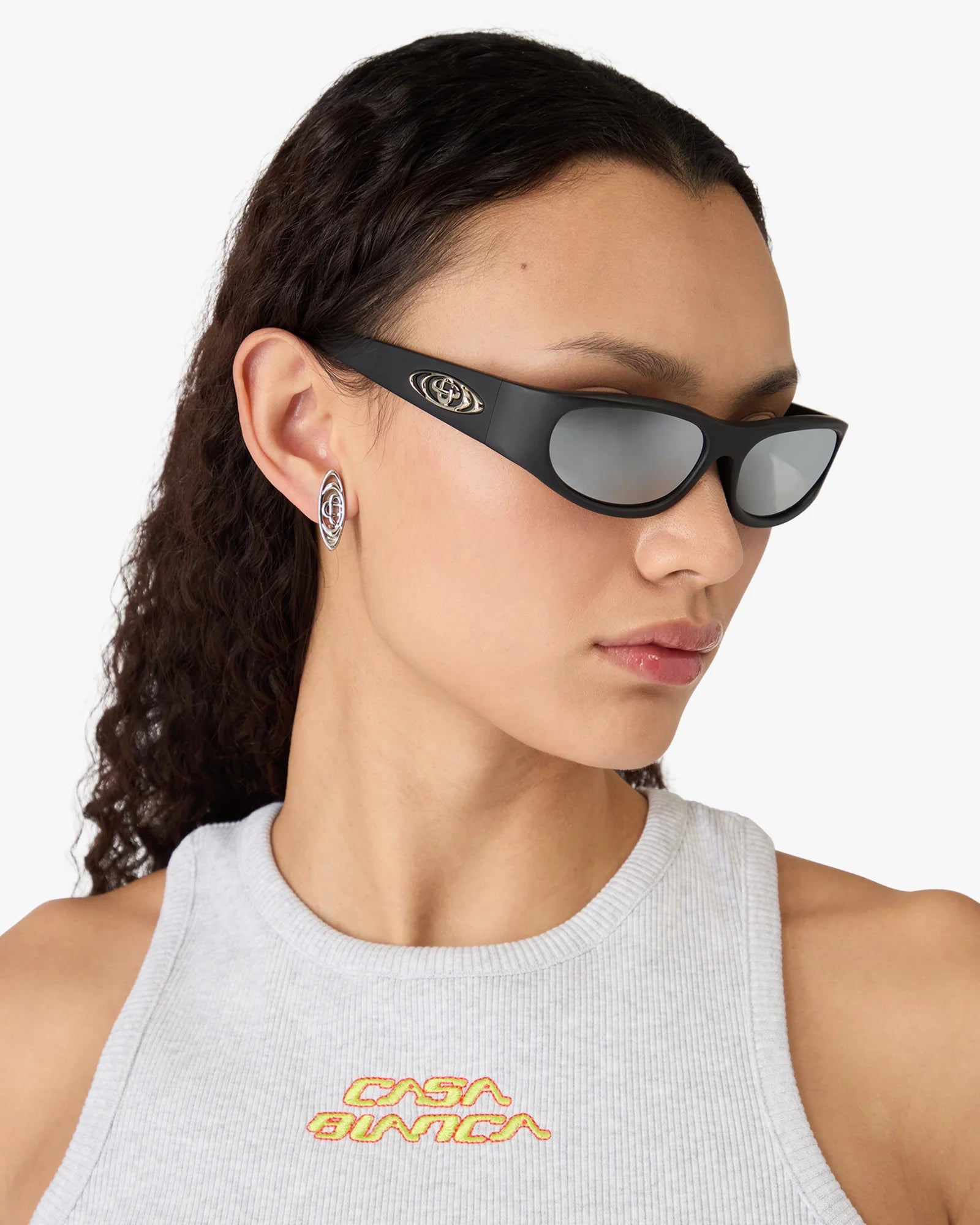 Black Warped Sport Sunglasses