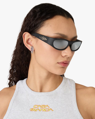 Black Warped Sport Sunglasses