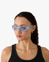 Blue Warped Sport Sunglasses