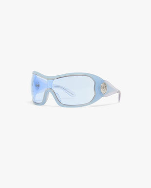Lunettes de soleil masque à contour bleu