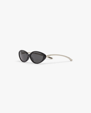 Black Oval Curve Sunglasses