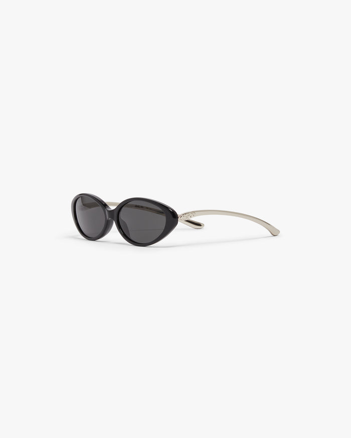 Black Oval Curve Sunglasses
