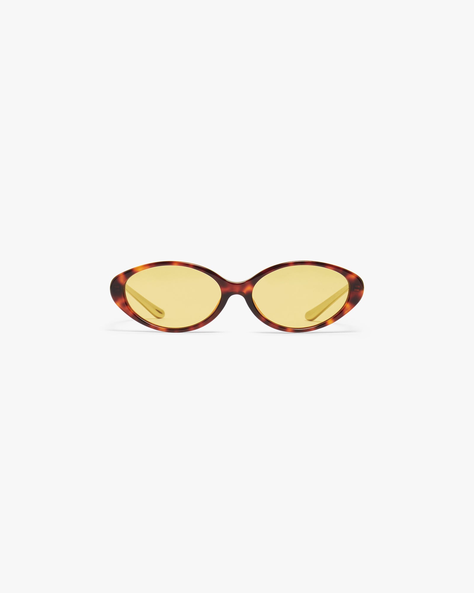Yellow Oval Curve Sunglasses