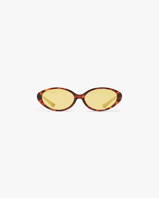 Yellow Oval Curve Sunglasses