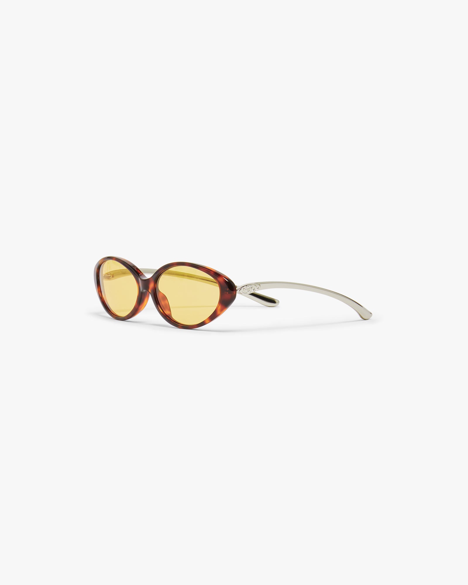 Yellow Oval Curve Sunglasses