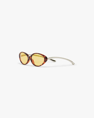 Yellow Oval Curve Sunglasses