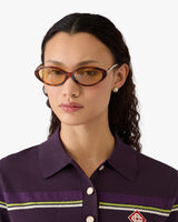 Yellow Oval Curve Sunglasses