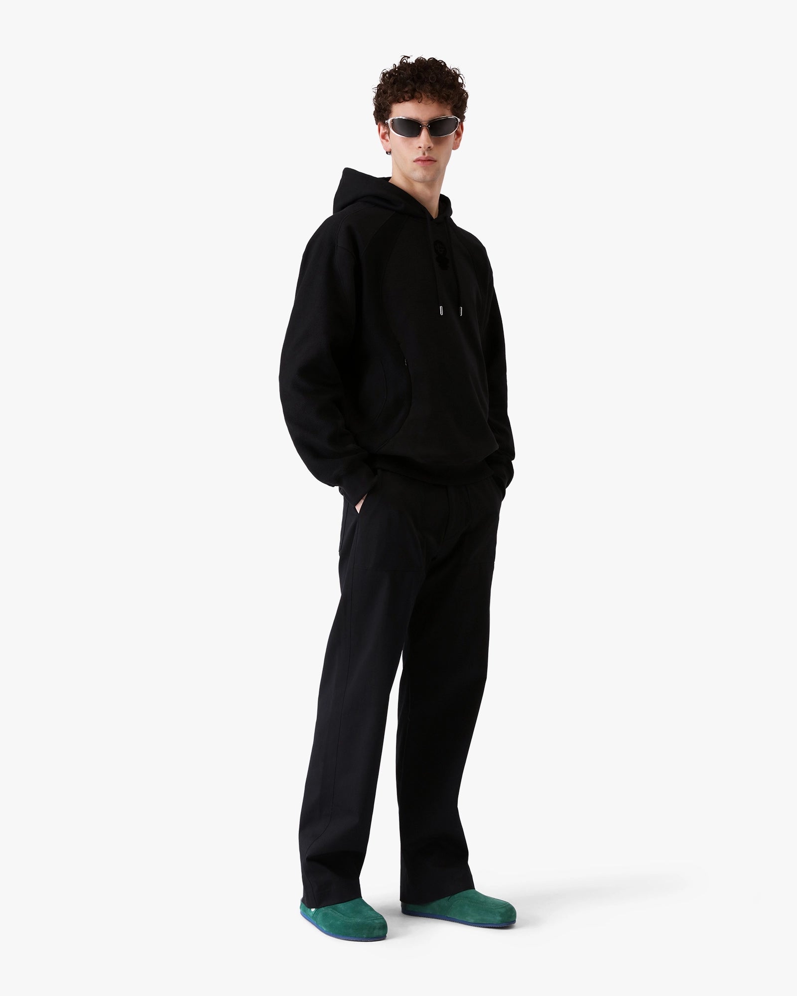 Dark Green Leather Outdoor Mule