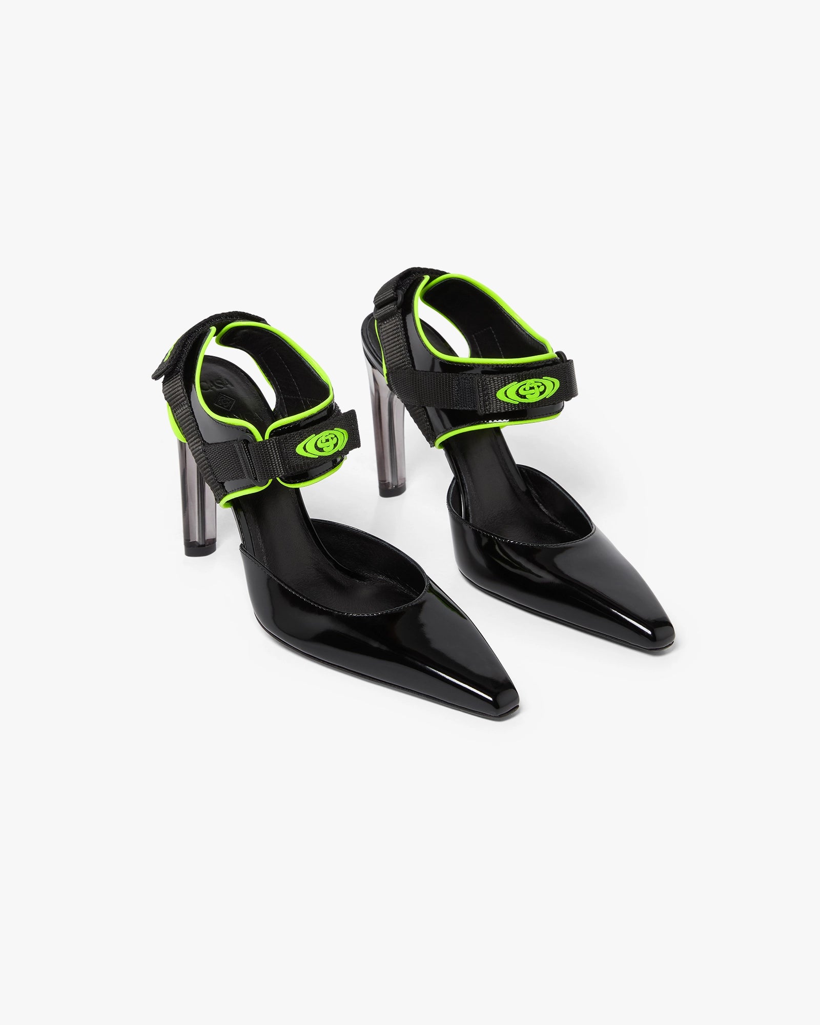 Black Leather Raver Pumps
