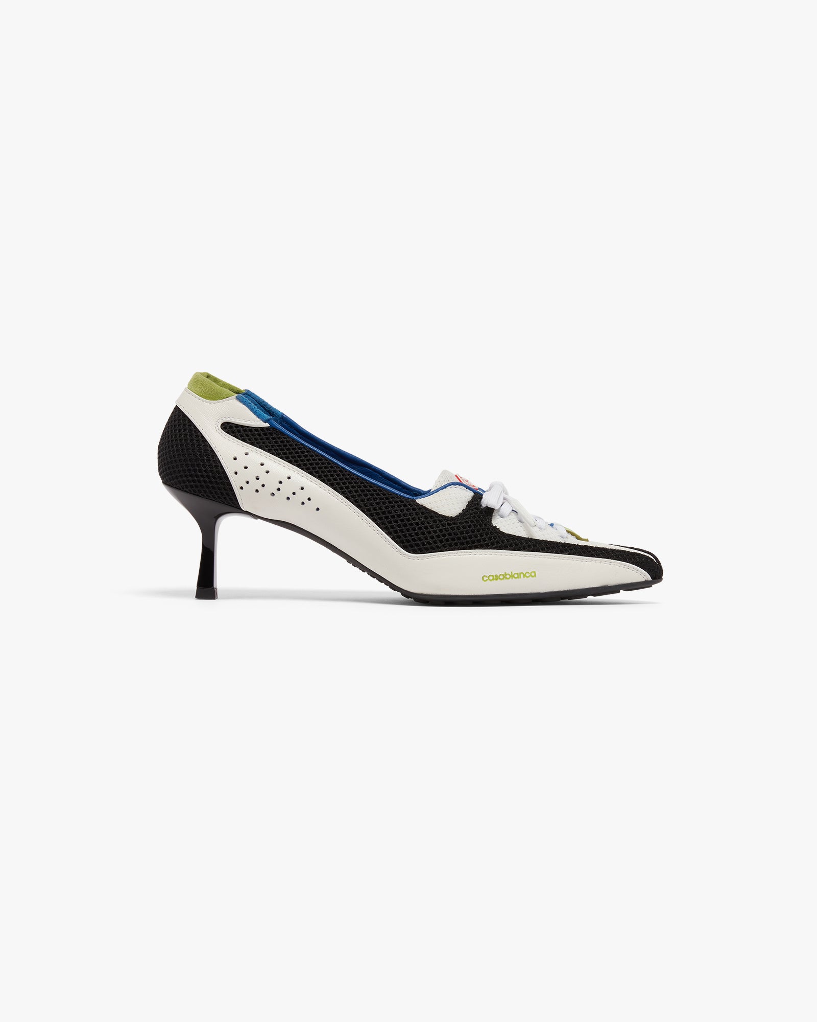 Silver Leather Heeled Sneaker Pumps