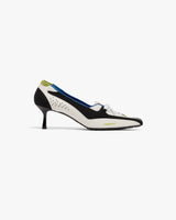 Silver Leather Heeled Sneaker Pumps