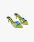 Sandales mules vertes à talon