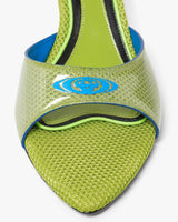 Sandales mules vertes à talon