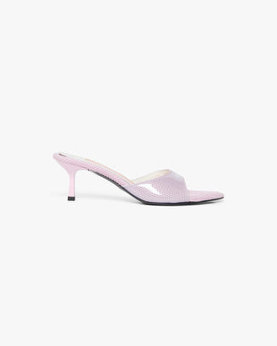 Pink Heeled Mule Sandals