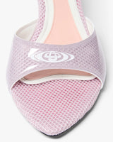 Sandales mules roses à talon