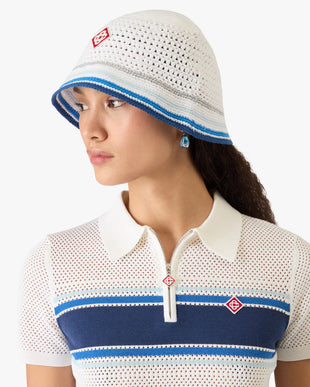 Mesh Stripe Crochet Hat