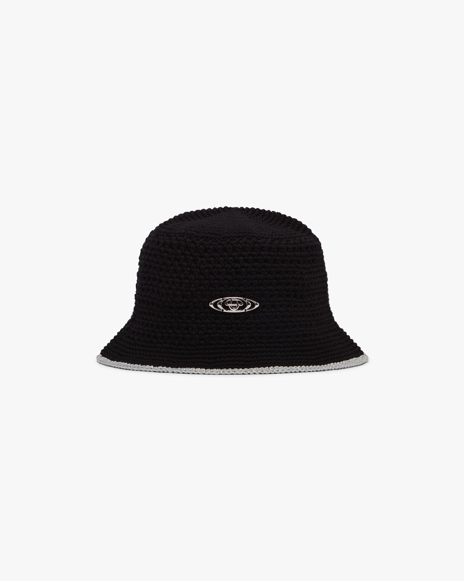 Black Warp Logo Crochet Hat