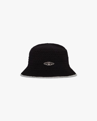 Black Warp Logo Crochet Hat