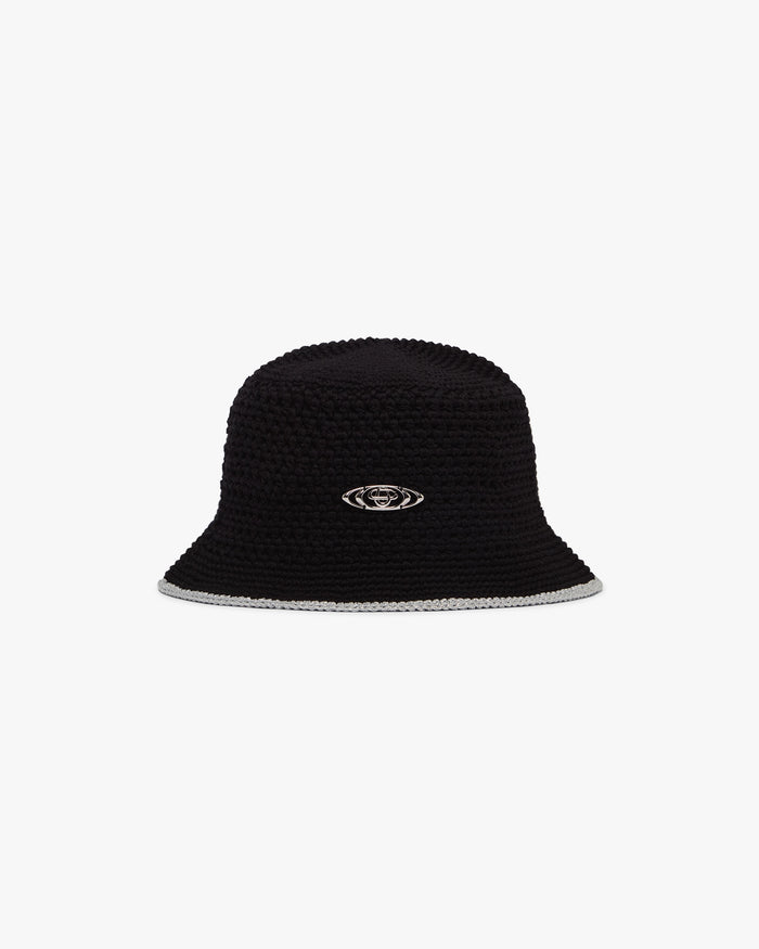 Black Warp Logo Crochet Hat