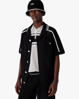 Black Warp Logo Crochet Hat