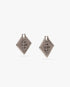 Silver Diamond Logo Brass Ear Hoops