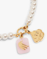 White & Gold Icon Pearl Necklace