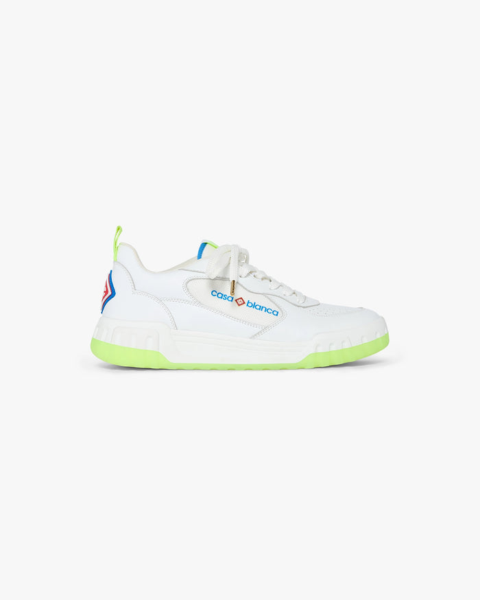 Men's Court White & Yellow Sneakers