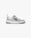 Women's Silver Leather Court Sneakers