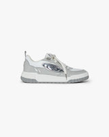 Women's Silver Leather Court Sneakers