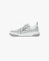 Women's Silver Leather Court Sneakers
