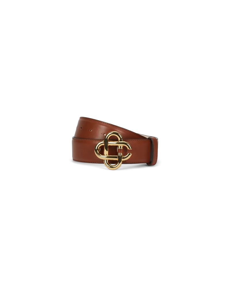 Mens Black Gold CC Logo Buckle Belt | Casablanca Paris
