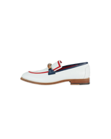 White & Red Leather Envelope Loafer