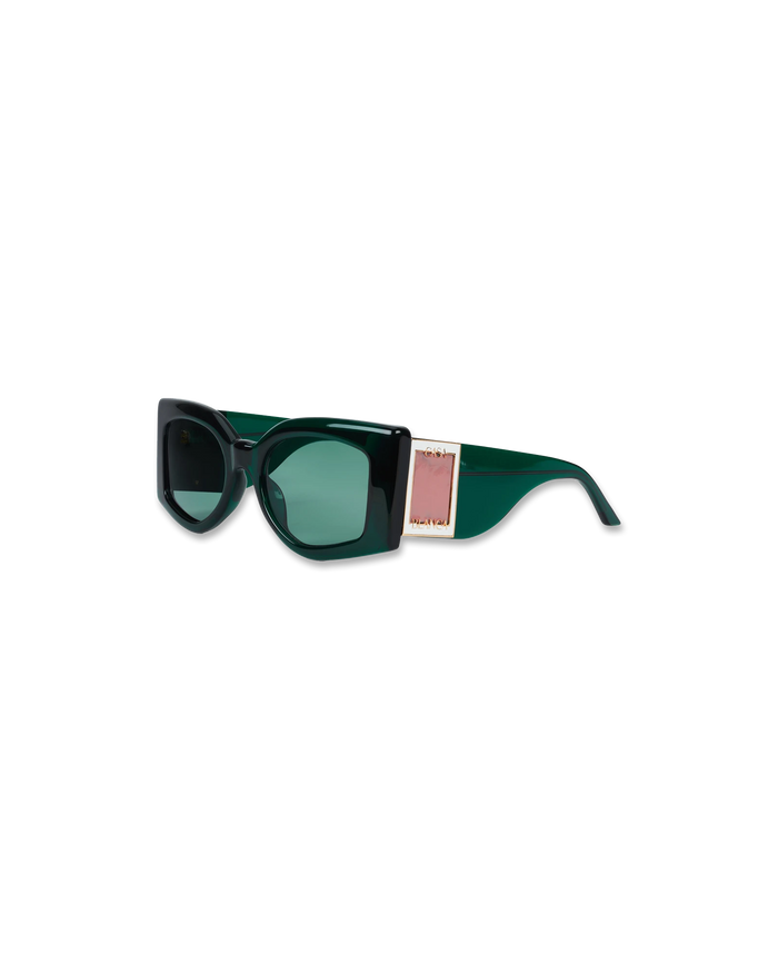 Dark Green & Pink The Magazine Sunglasses