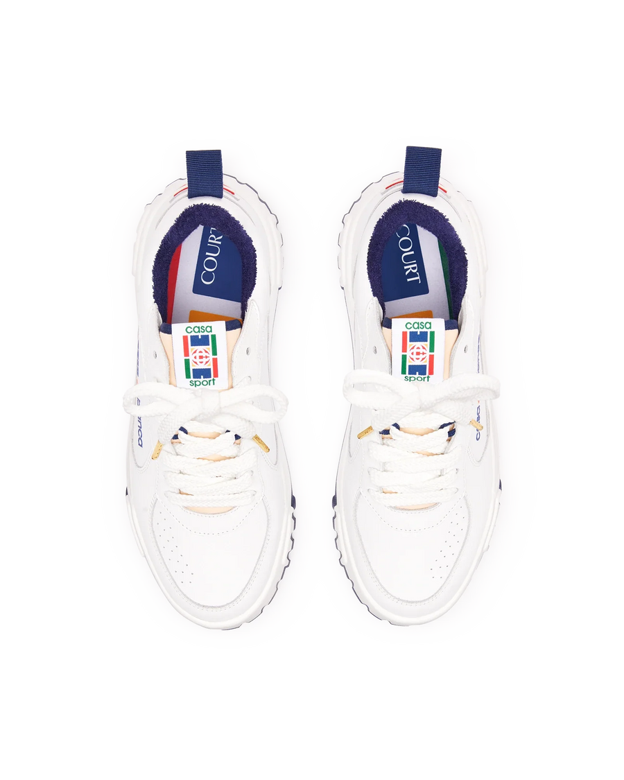 Womens The Court White & Navy Sneaker