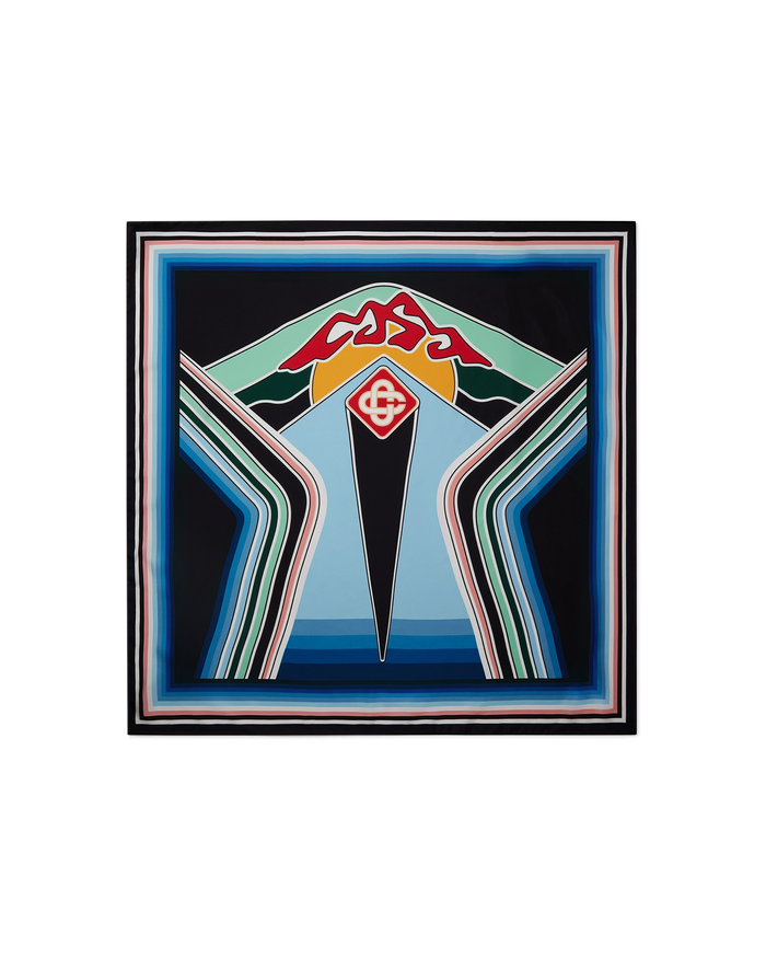Graphic Mountain Large Silk Scarf