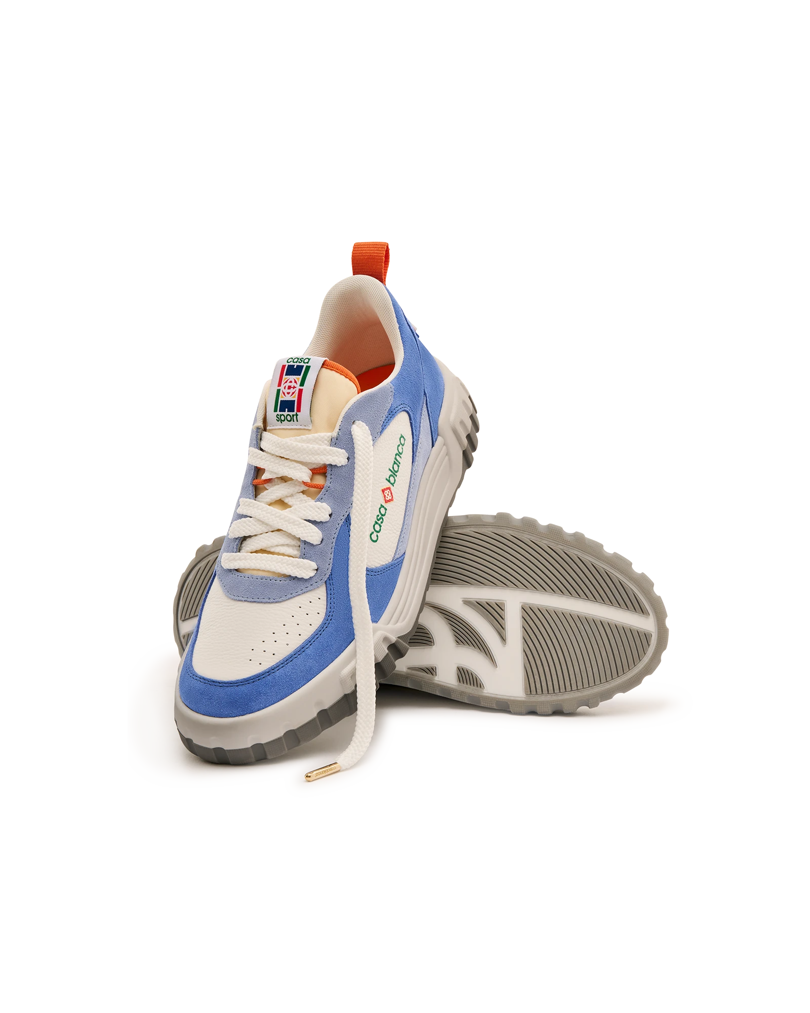 Men's White & Blue Court Sneaker