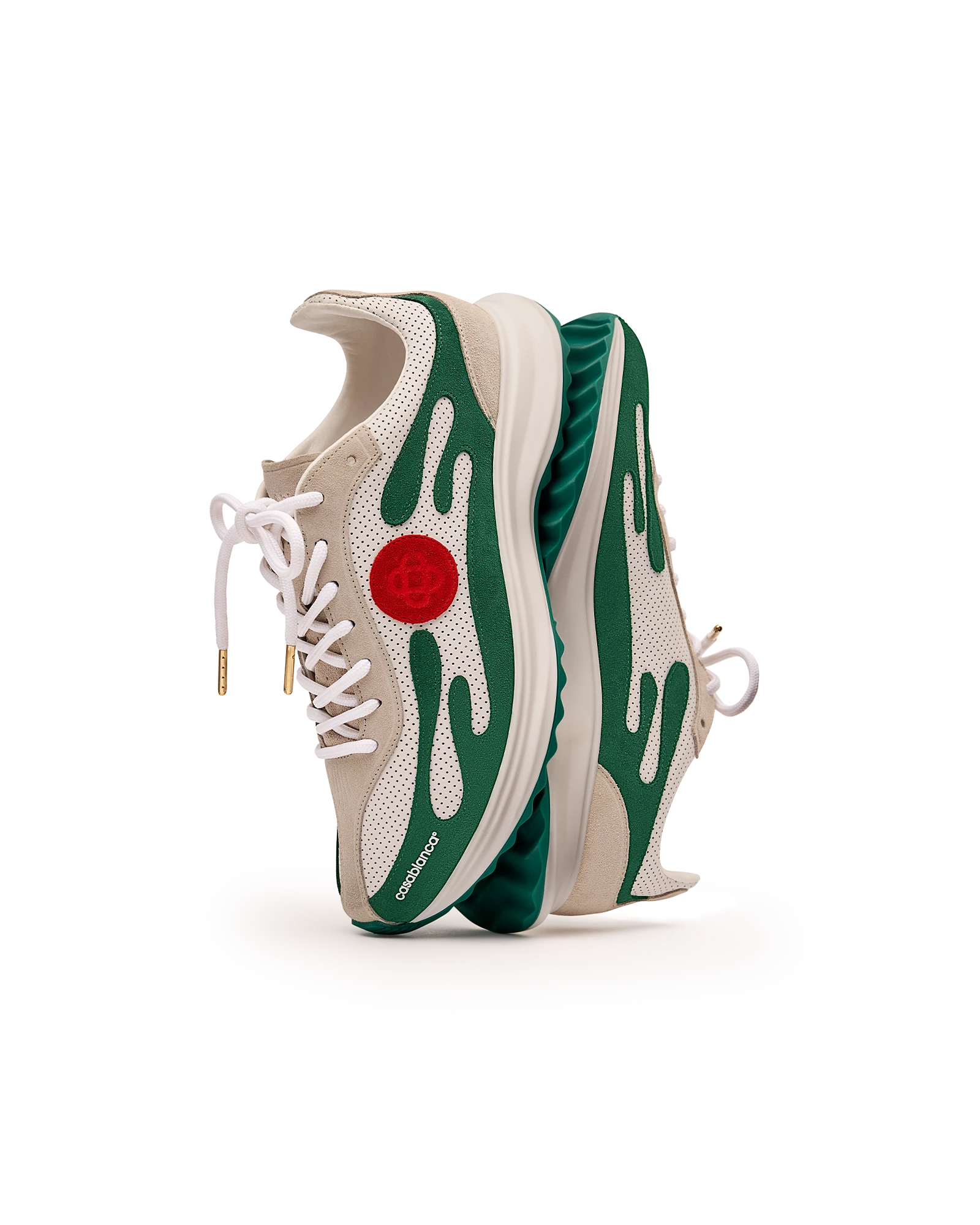 Men's White & Green Stade Sneaker